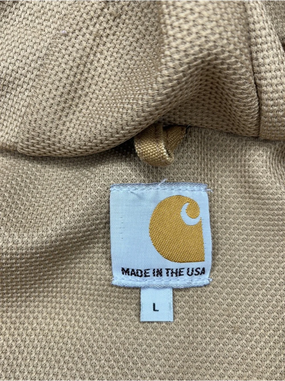 Carhartt J131 tan Duck Active Jacket USA Made Hooded Work Jacket Large Regular